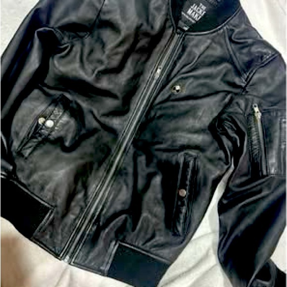 Jacket macker leather bomber jacket